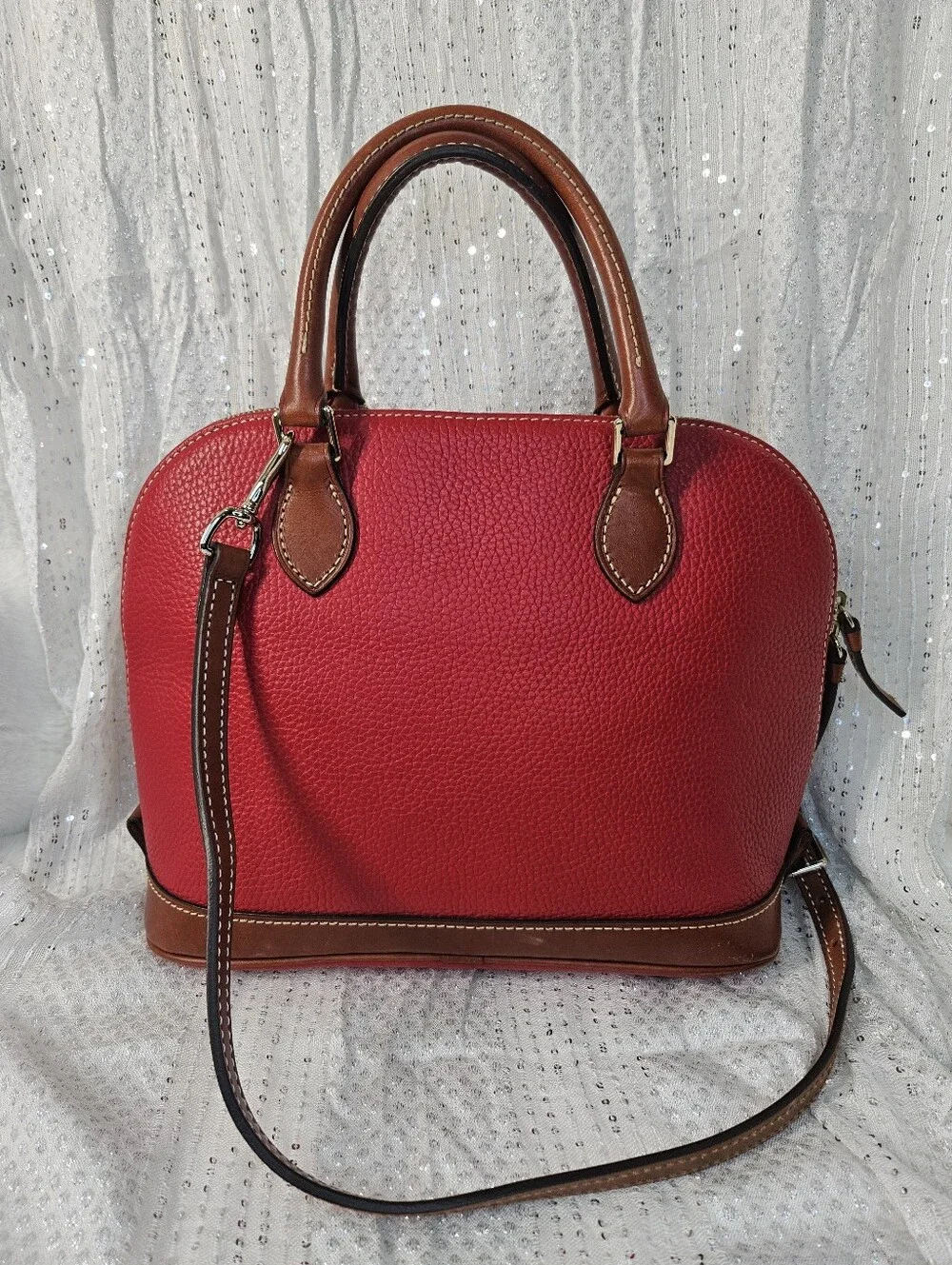 Dooney & Bourke Pebbled Leather Satchel Crossbody Bag